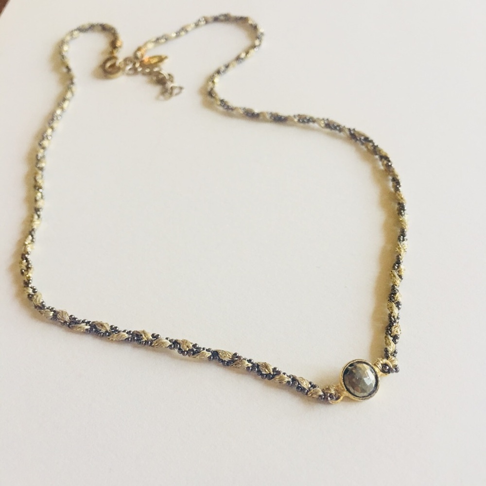 Sogoli Semi Precious Stone Silk Gold Necklace